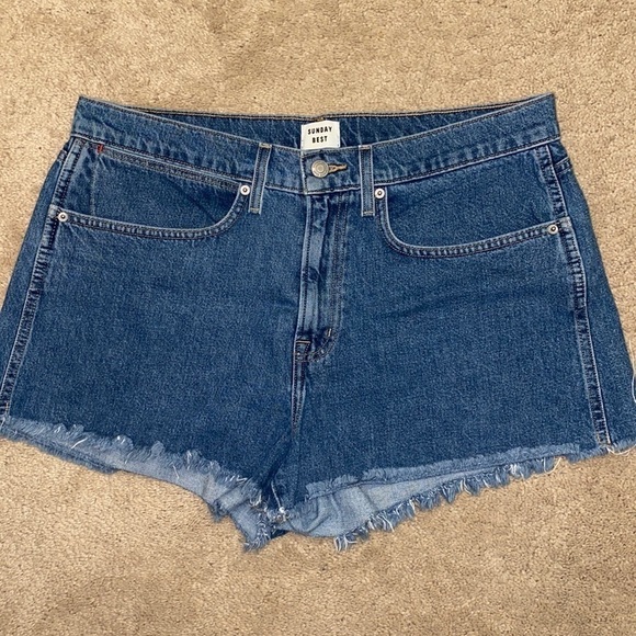 sunday best (aritzia) denim shorts size 32 - Picture 1 of 9